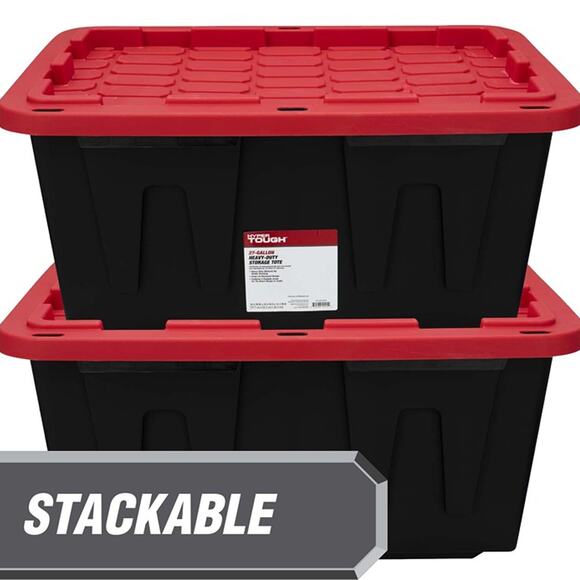 Hyper Tough Large Storage Bin, 27 Gallon Plastic Storage Container with Snap-On - Picture 5 of 5